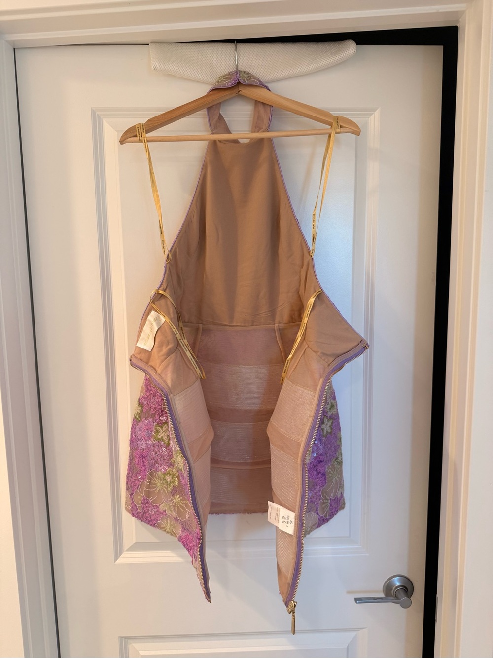 NWOT BRONX AND BANCO Deirdre Lilac Multi Lavender Floral Halter Mini Dress - Picture 13 of 13